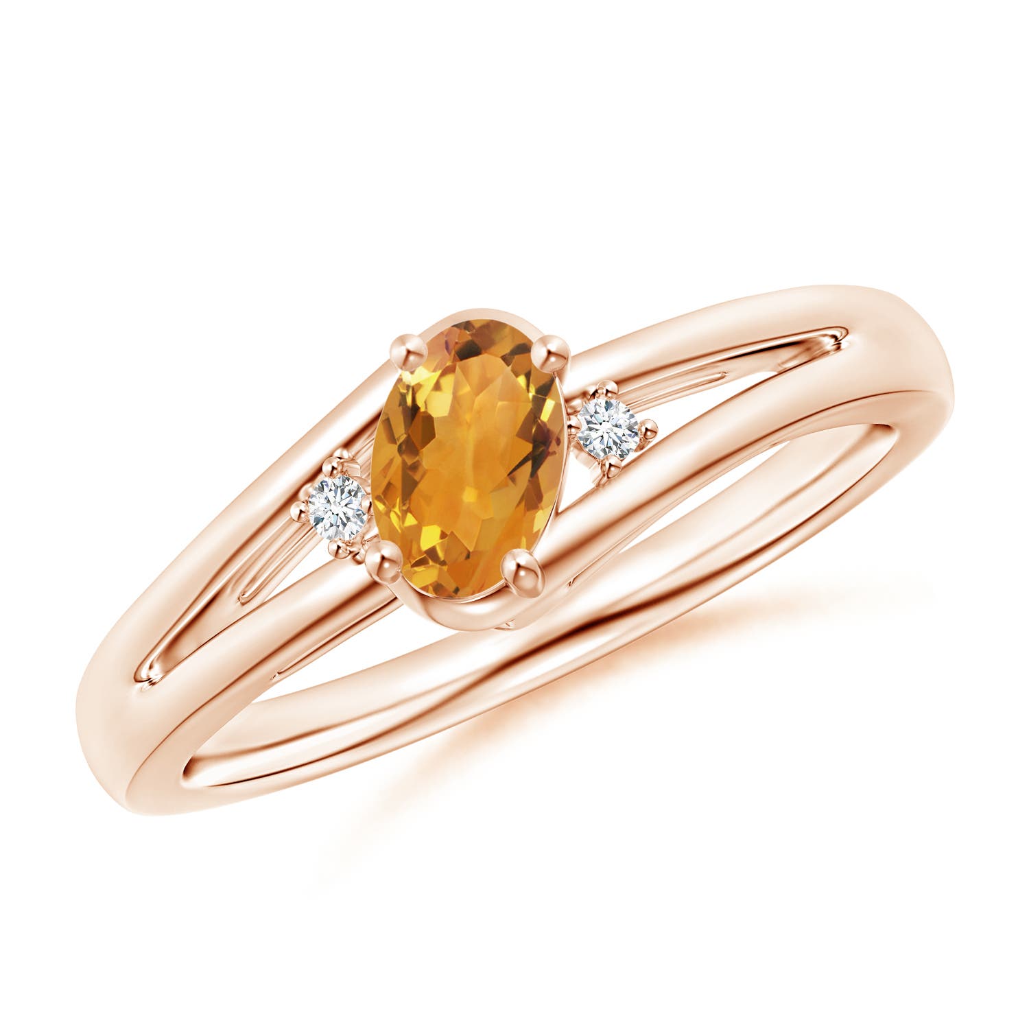 AA - Citrine / 0.42 CT / 14 KT Rose Gold