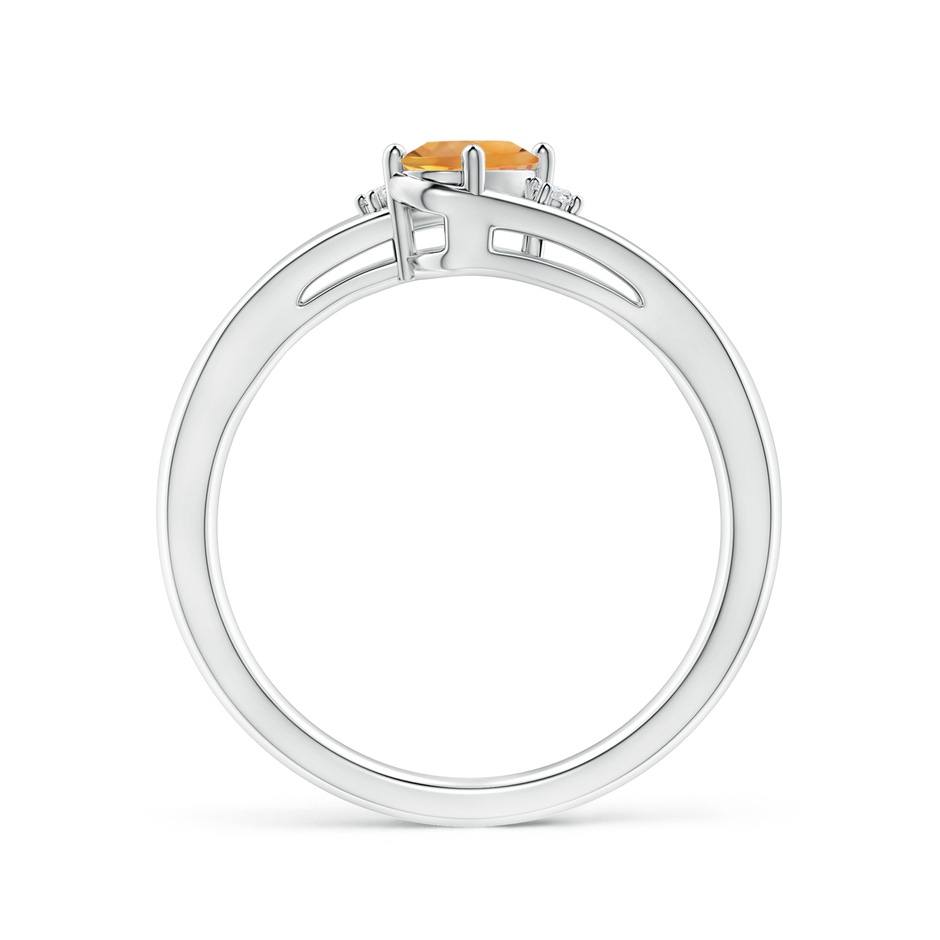 6x4mm AA Citrine and Diamond Split Shank Ring in White Gold side-1