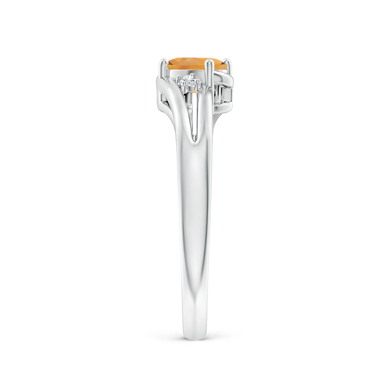 AA - Citrine / 0.42 CT / 14 KT White Gold