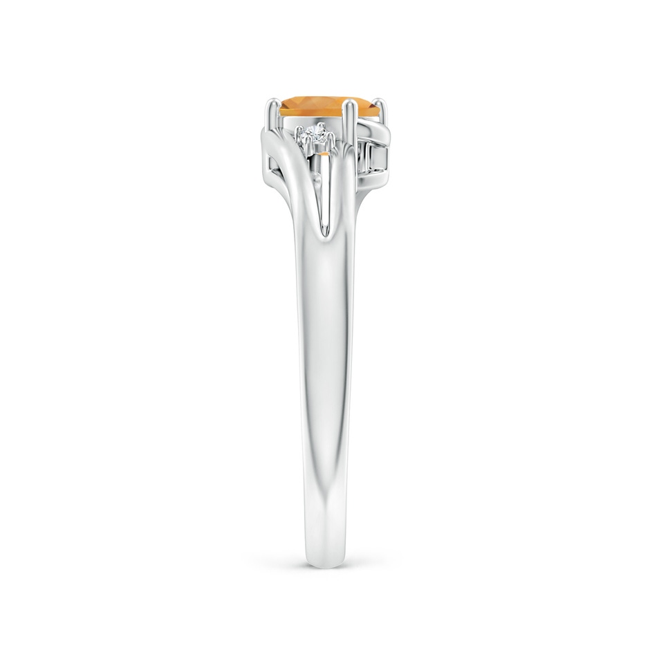 6x4mm AA Citrine and Diamond Split Shank Ring in White Gold side-2