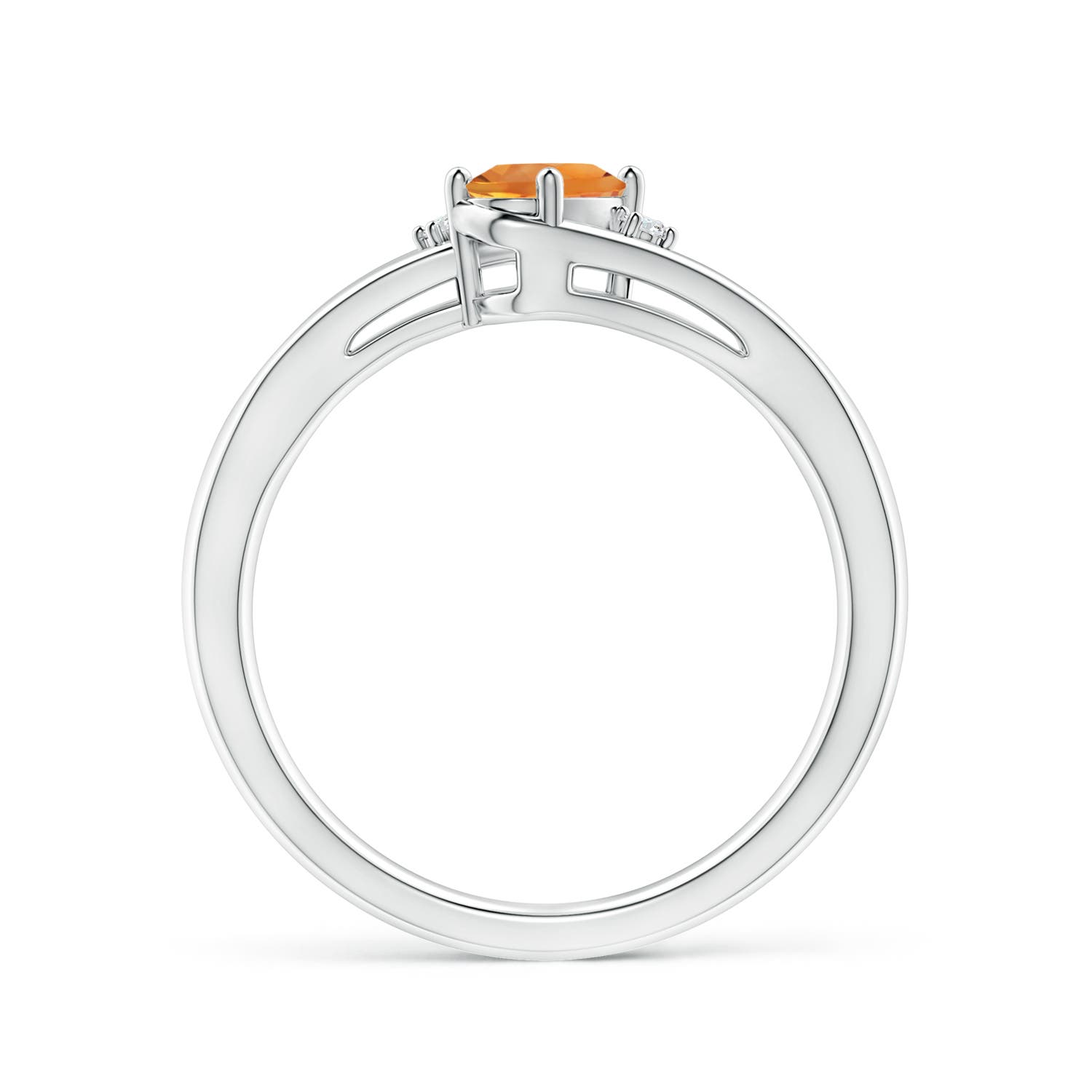 AAA - Citrine / 0.42 CT / 14 KT White Gold