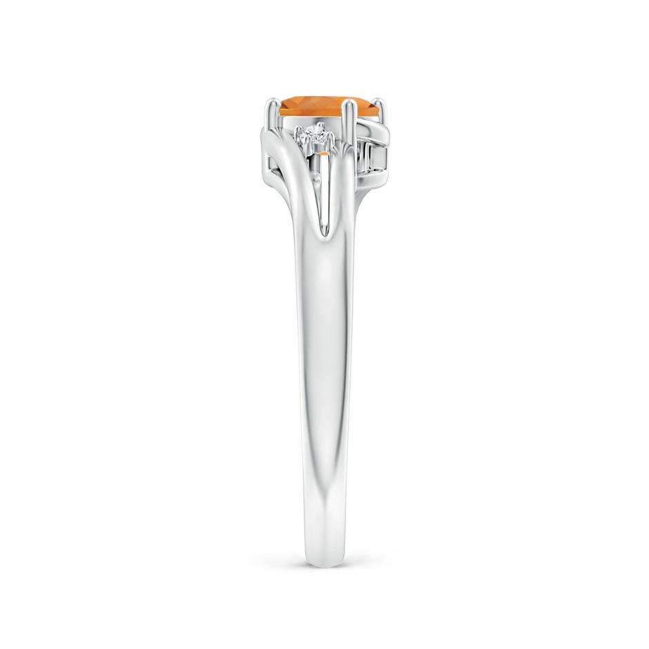 6x4mm AAA Citrine and Diamond Split Shank Ring in White Gold side-2