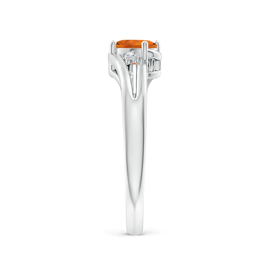 6x4mm AAAA Citrine and Diamond Split Shank Ring in White Gold Side-2