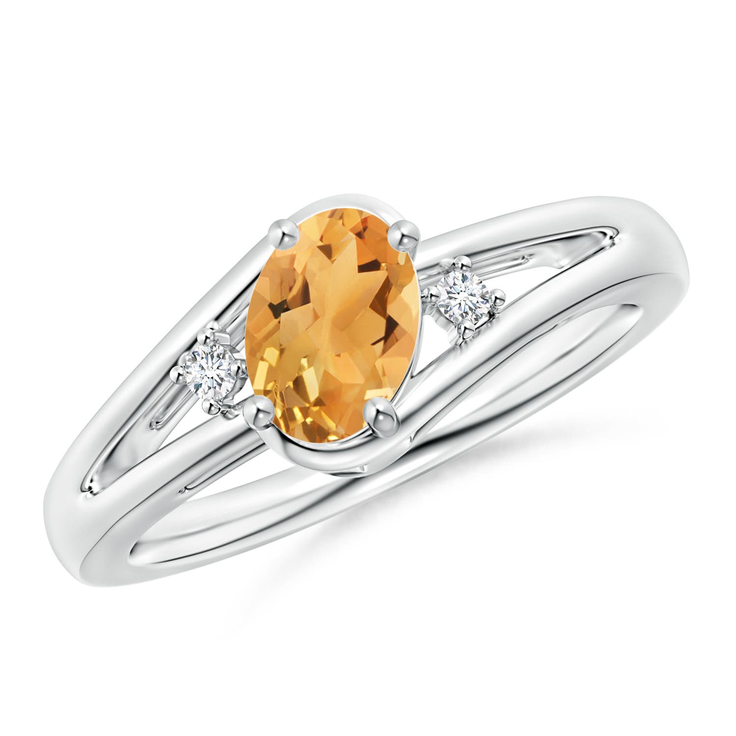 A - Citrine / 0.79 CT / 14 KT White Gold