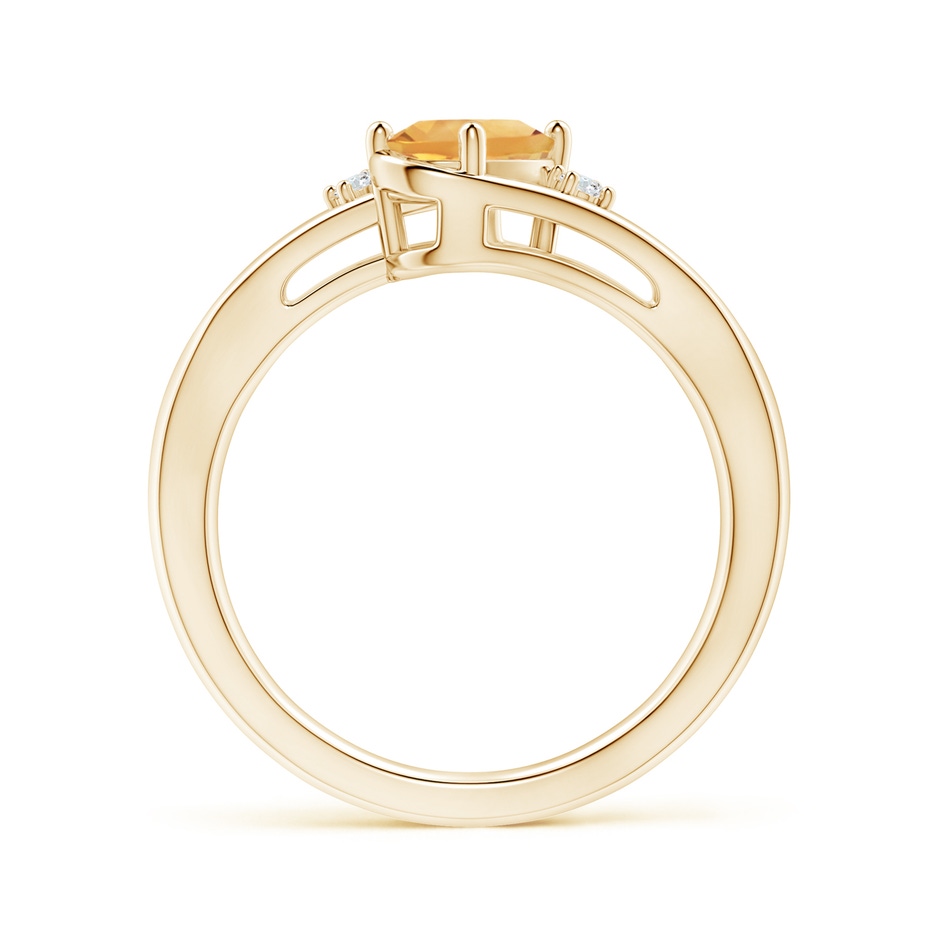 7x5mm A Citrine and Diamond Split Shank Ring in Yellow Gold Side-1