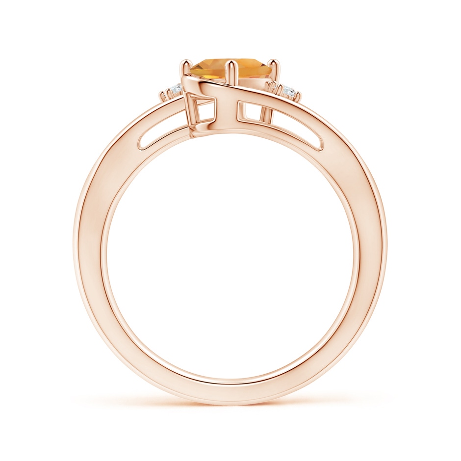 7x5mm AA Citrine and Diamond Split Shank Ring in Rose Gold side-1