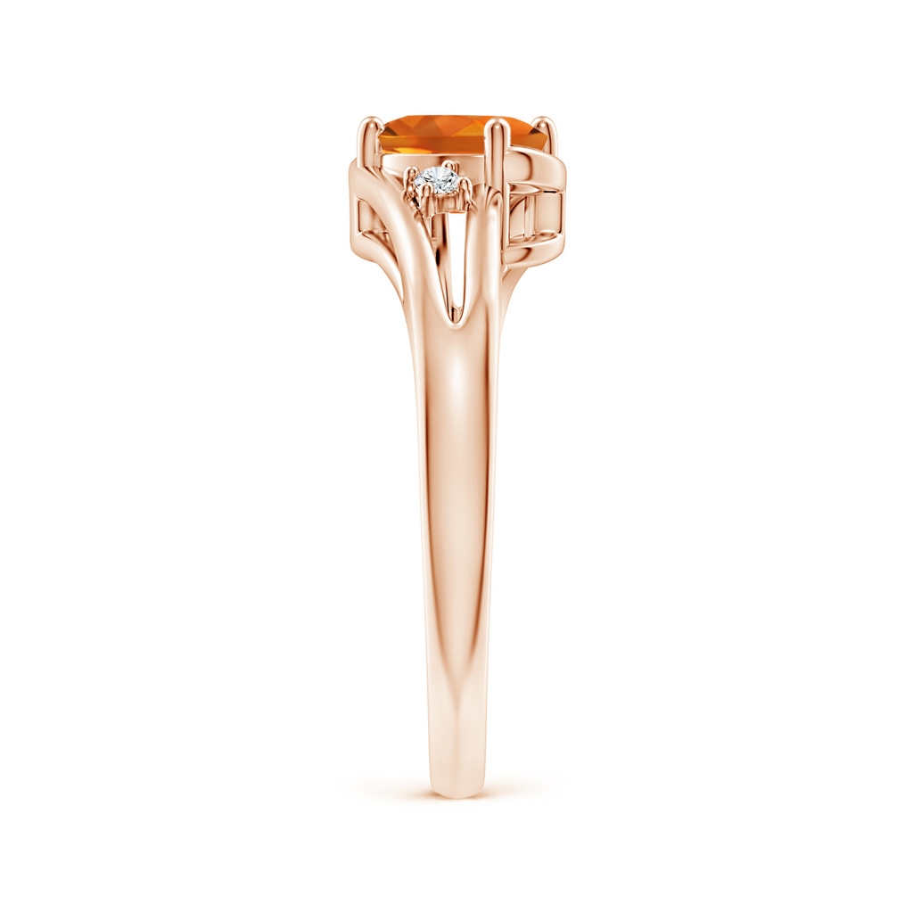 7x5mm AAAA Citrine and Diamond Split Shank Ring in Rose Gold Side-2