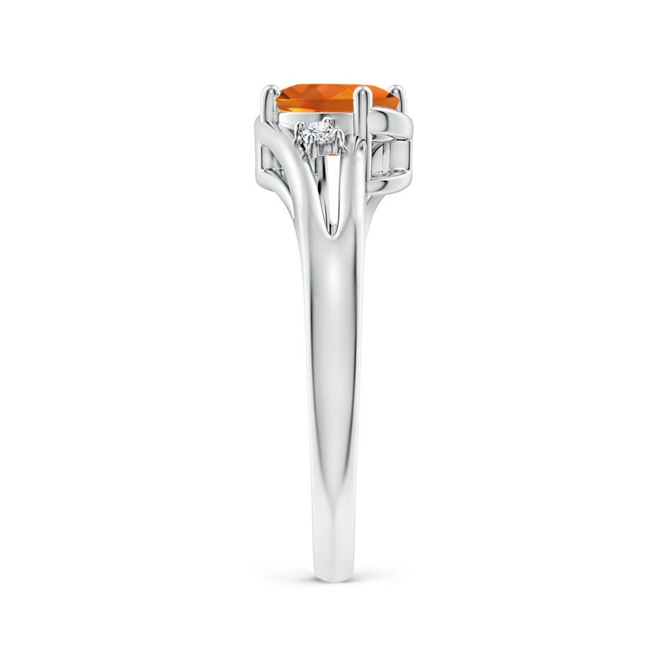 7x5mm AAAA Citrine and Diamond Split Shank Ring in White Gold side-2