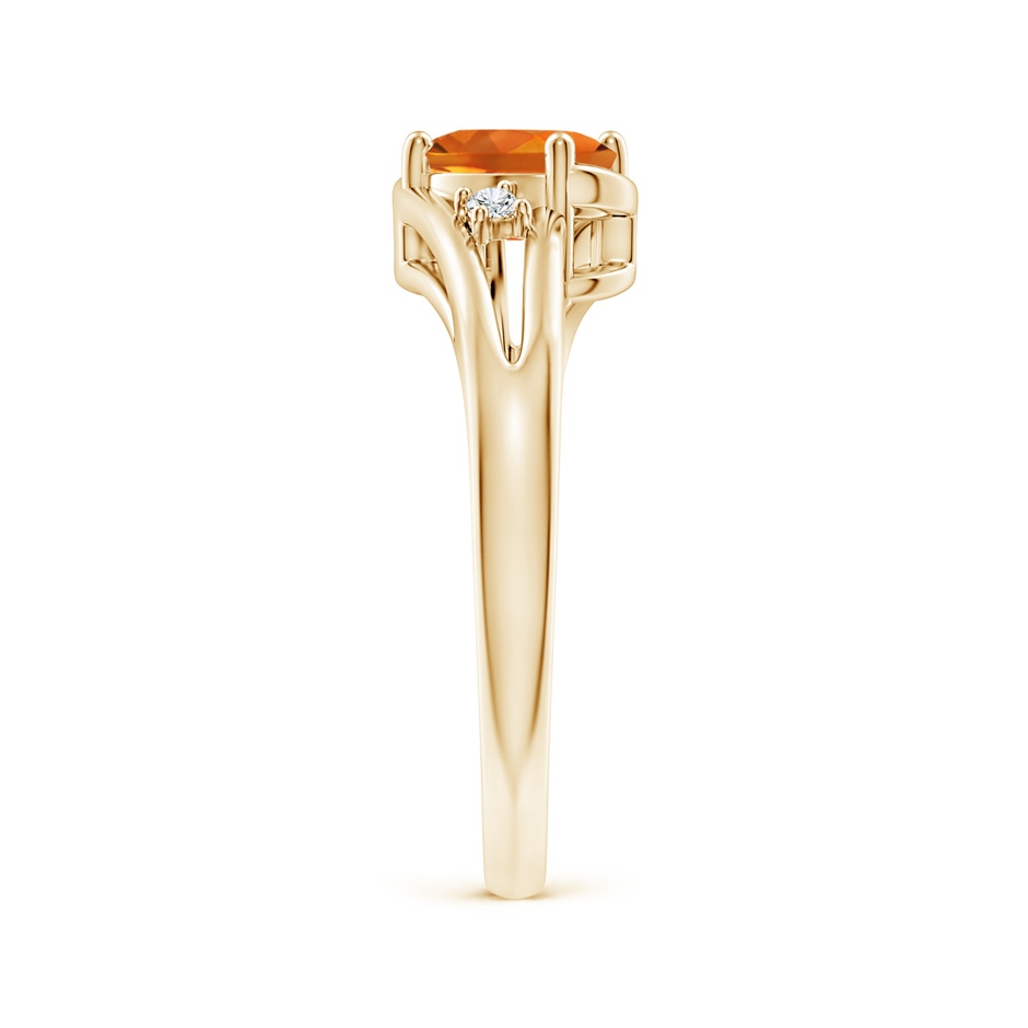 7x5mm AAAA Citrine and Diamond Split Shank Ring in Yellow Gold Side-2