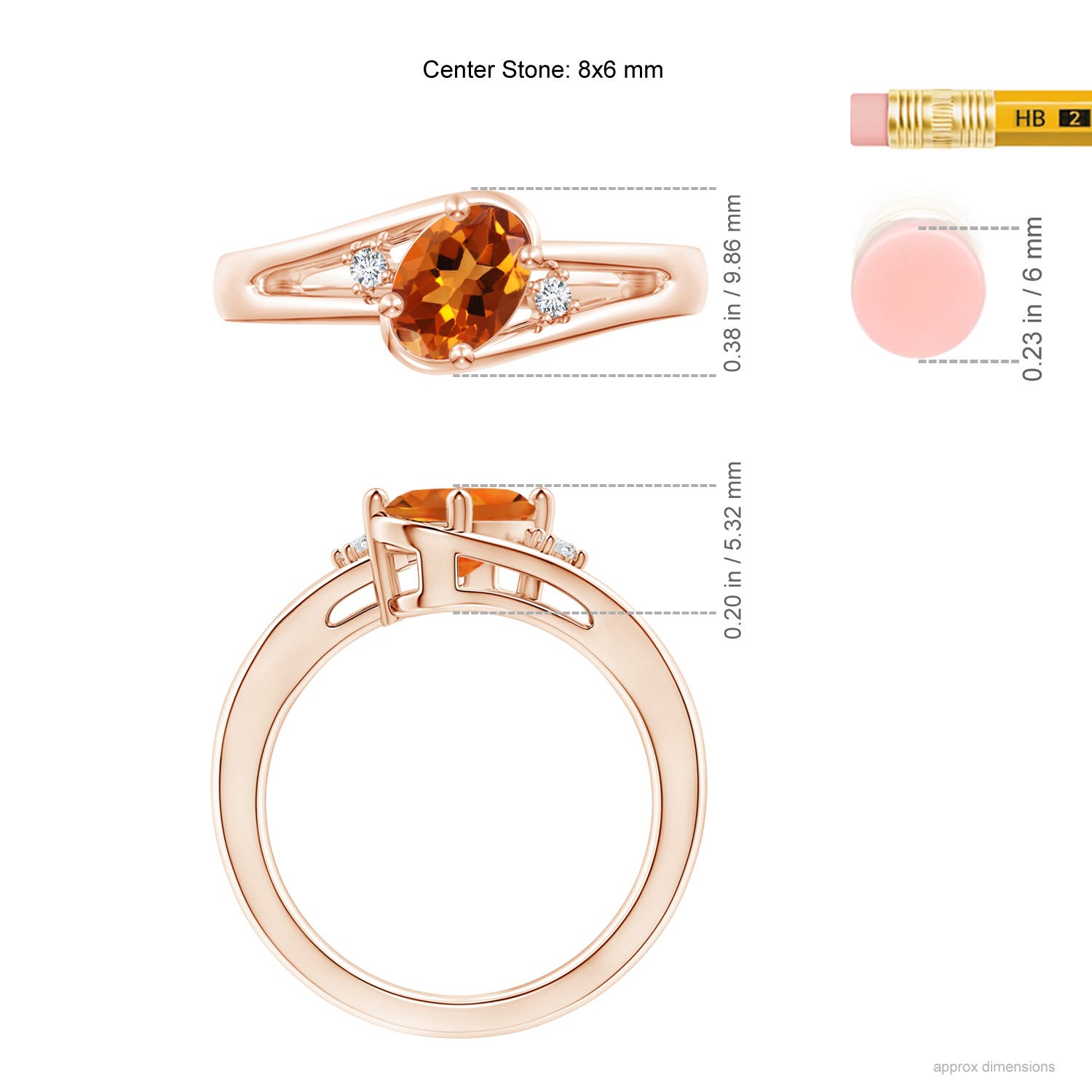 AAAA - Citrine / 1.15 CT / 14 KT Rose Gold