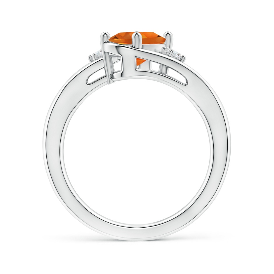 8x6mm AAAA Citrine and Diamond Split Shank Ring in White Gold Side-1
