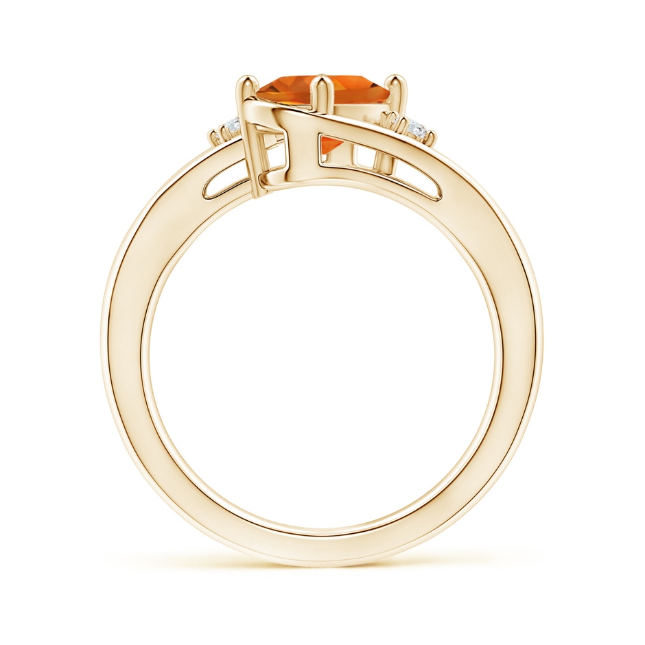 8x6mm AAAA Citrine and Diamond Split Shank Ring in Yellow Gold Side-1