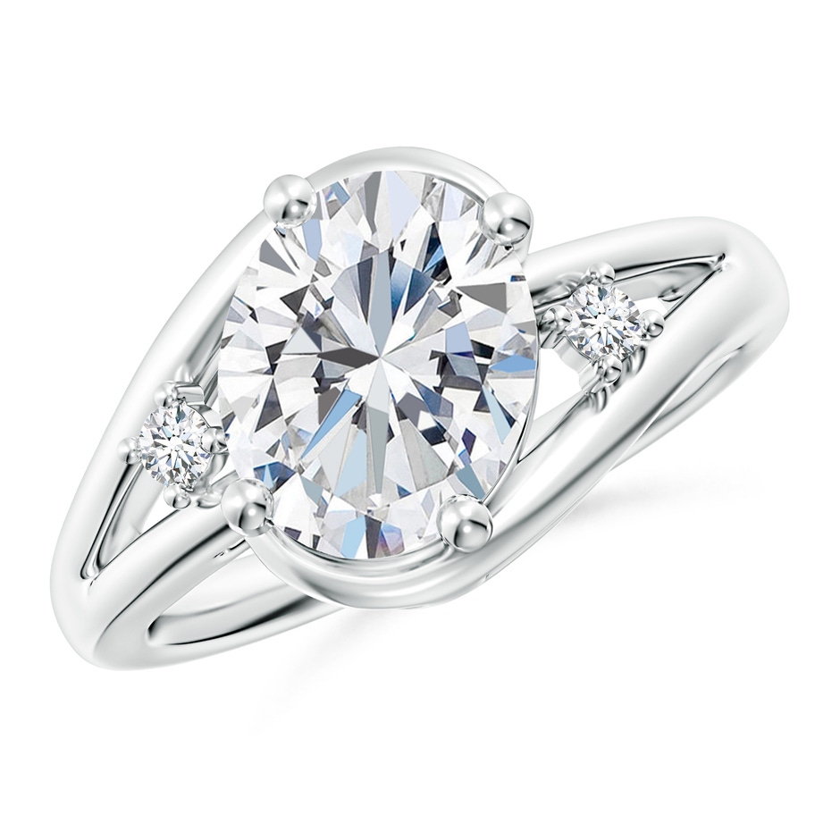 10x8mm GVS2 Diamond Split Shank Ring with Accents in P950 Platinum 