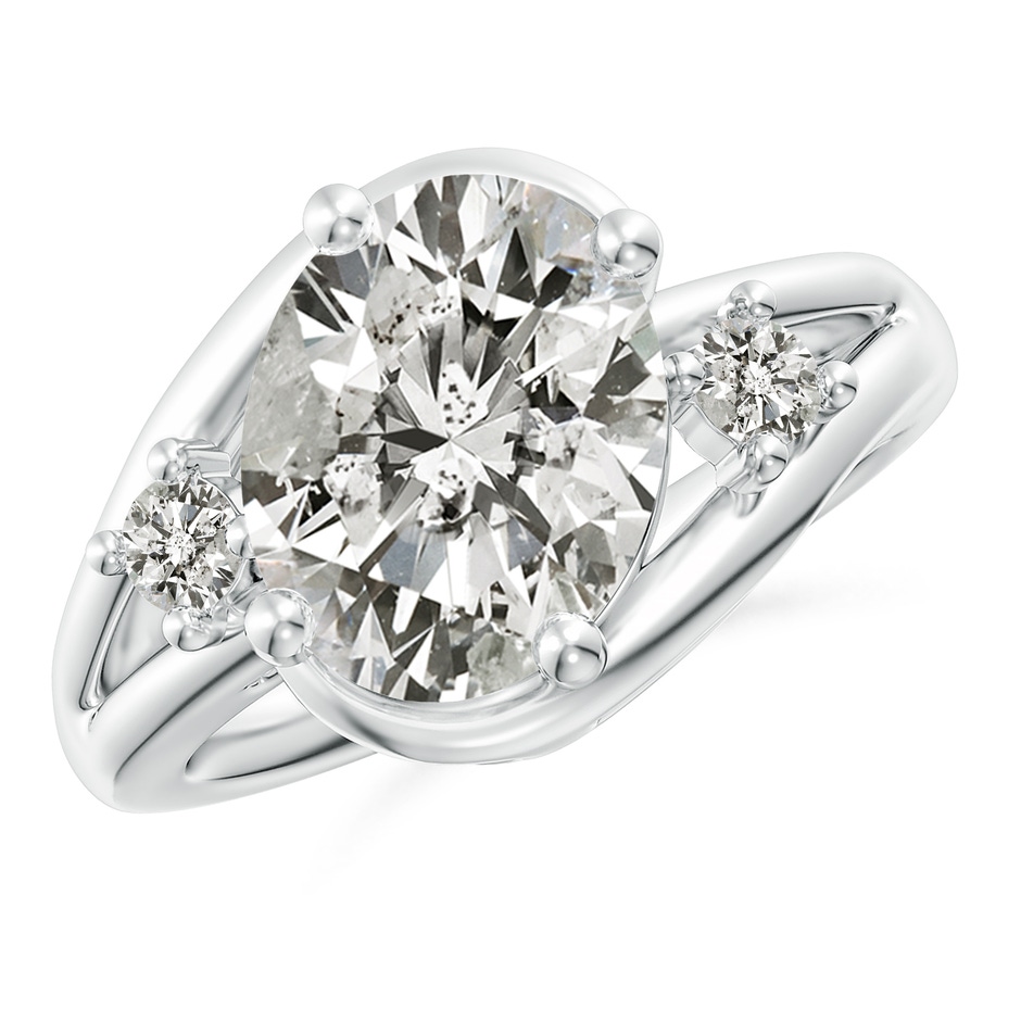 11.5x9mm KI3 Diamond Split Shank Ring with Accents in P950 Platinum 