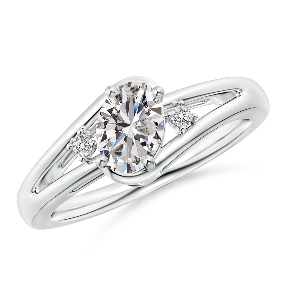 7x5mm IJI1I2 Diamond Split Shank Ring with Accents in White Gold 