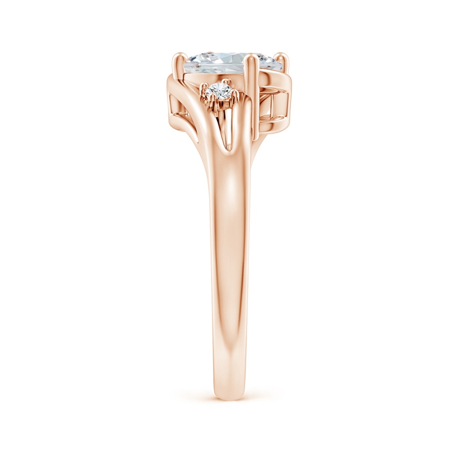 8x6mm GVS2 Diamond Split Shank Ring with Accents in Rose Gold side 299