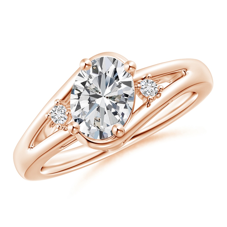 8x6mm HSI2 Diamond Split Shank Ring with Accents in Rose Gold 