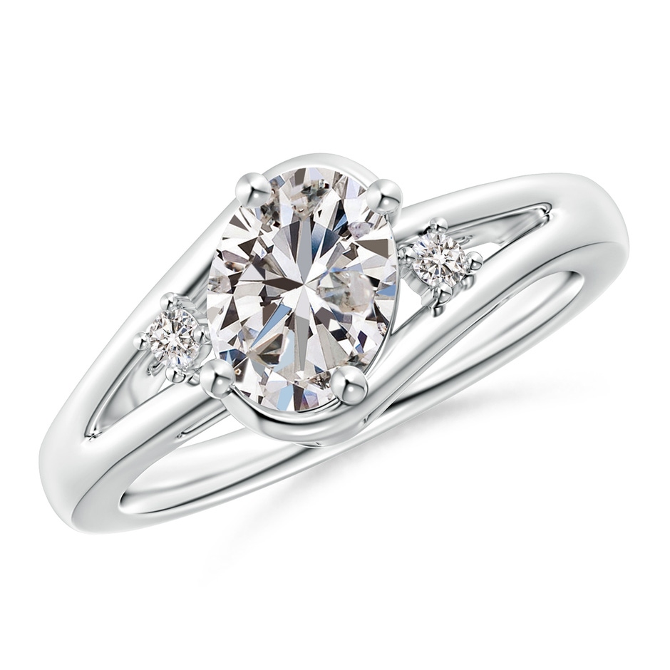 8x6mm IJI1I2 Diamond Split Shank Ring with Accents in P950 Platinum 