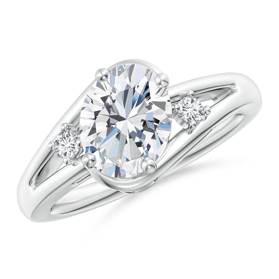 9x7mm GVS2 Diamond Split Shank Ring with Accents in P950 Platinum 