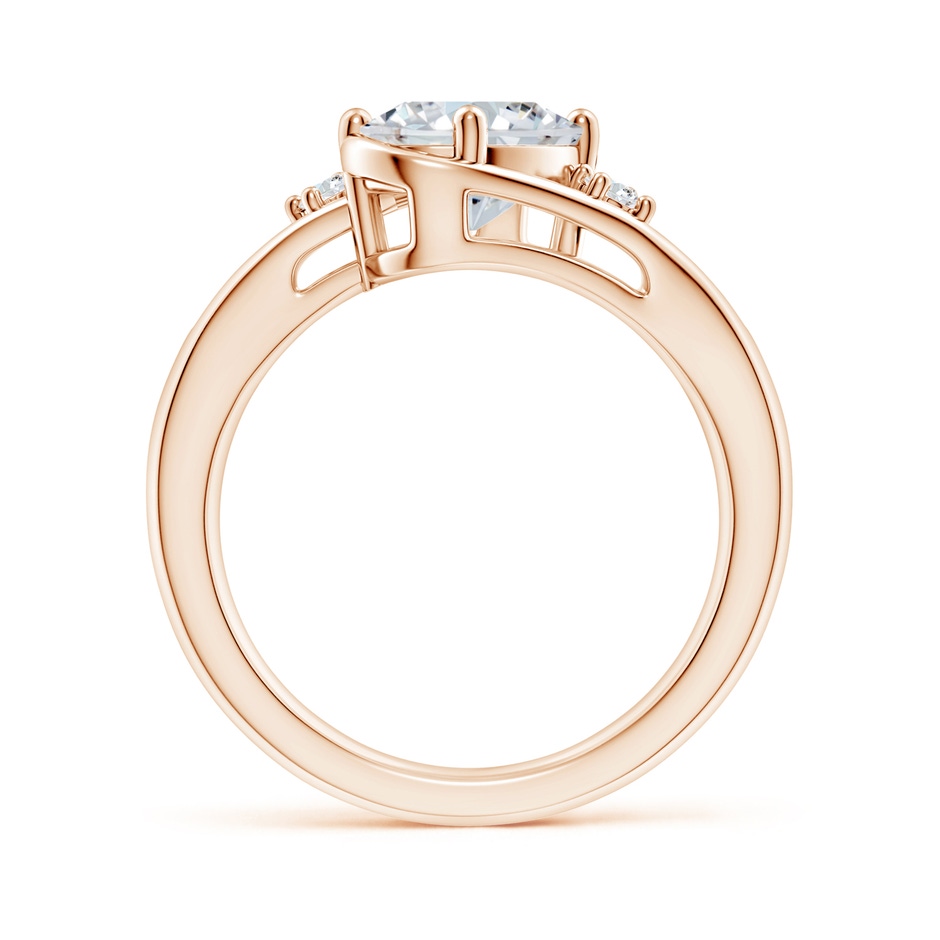 9x7mm GVS2 Diamond Split Shank Ring with Accents in Rose Gold side 199