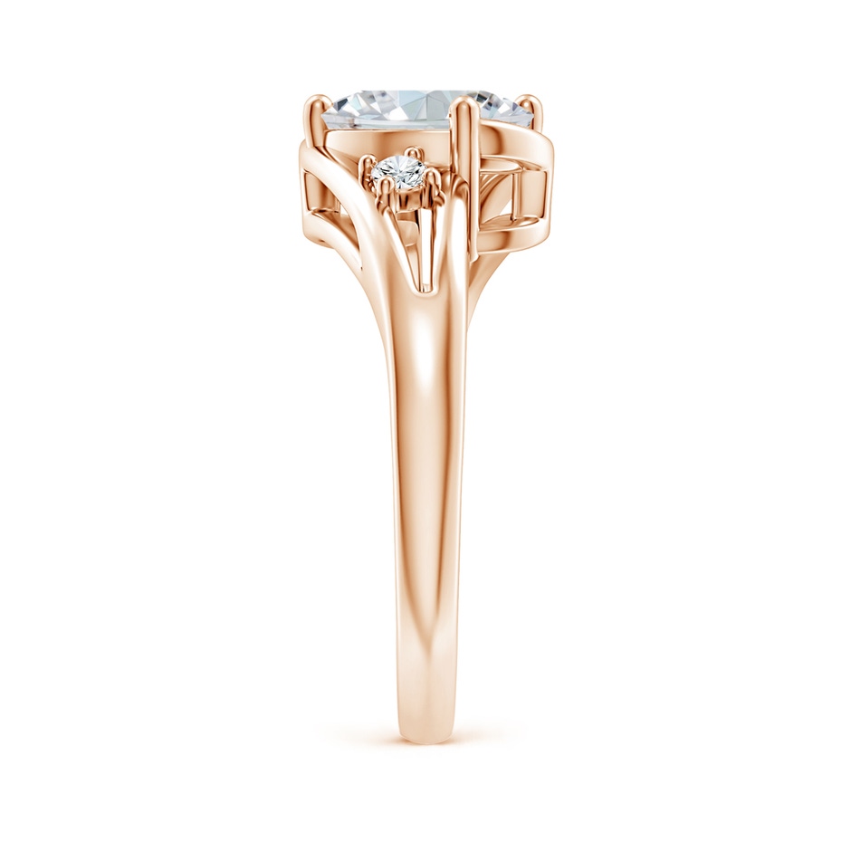 9x7mm GVS2 Diamond Split Shank Ring with Accents in Rose Gold side 299