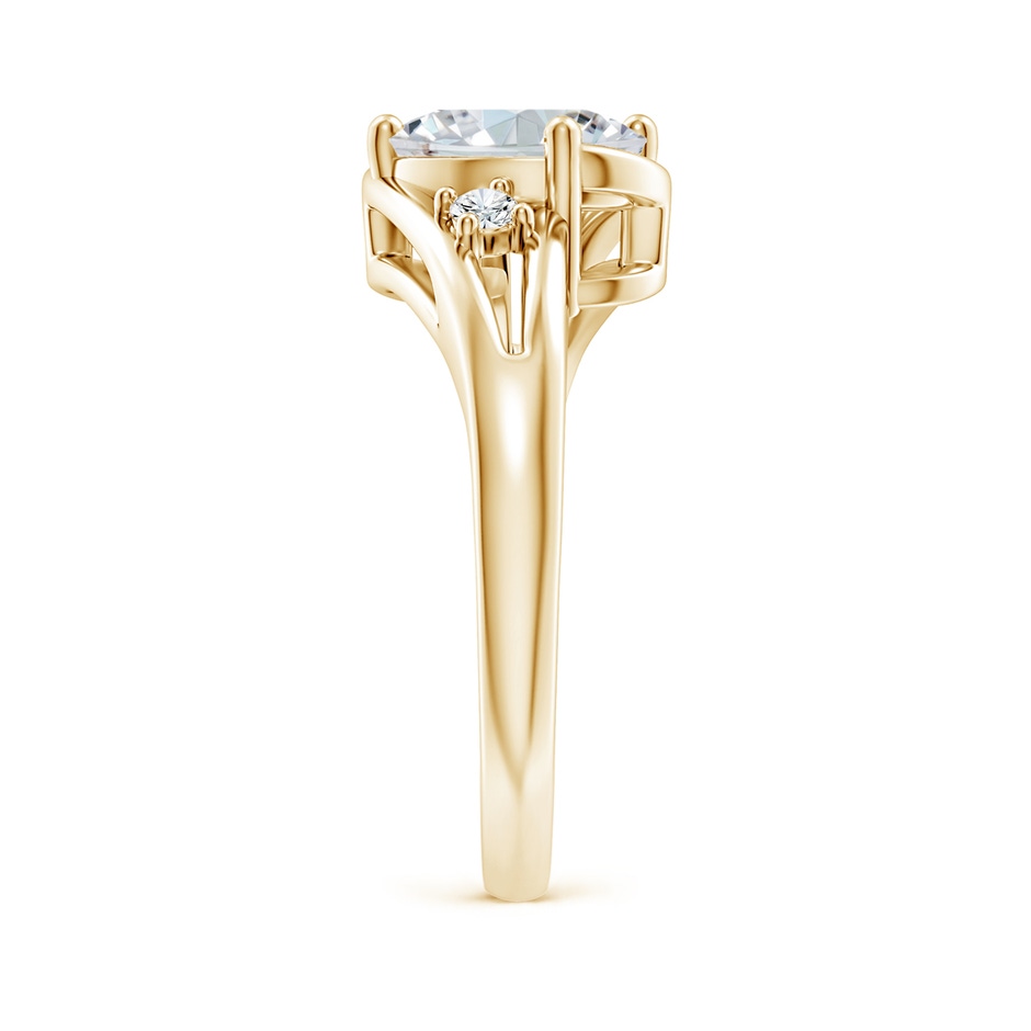 9x7mm GVS2 Diamond Split Shank Ring with Accents in Yellow Gold side 299