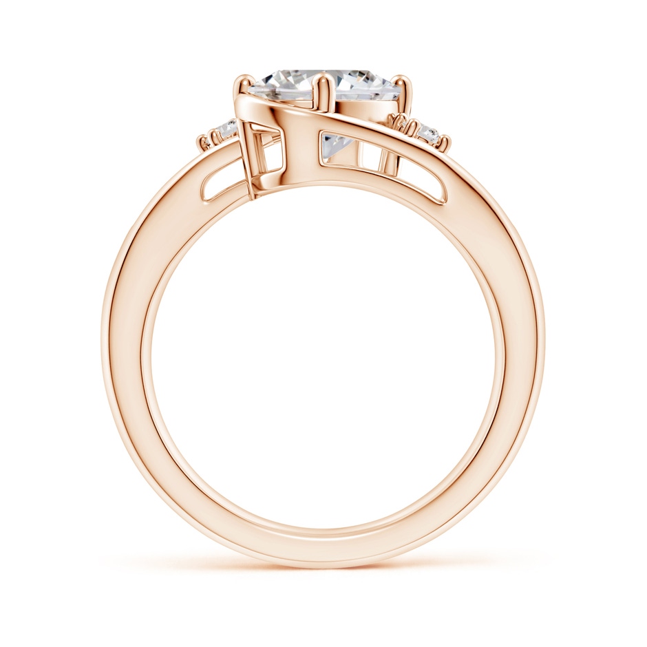 9x7mm IJI1I2 Diamond Split Shank Ring with Accents in Rose Gold side 199