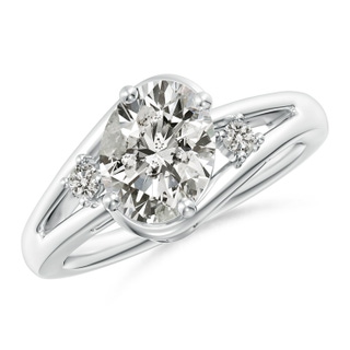 9x7mm KI3 Diamond Split Shank Ring with Accents in P950 Platinum