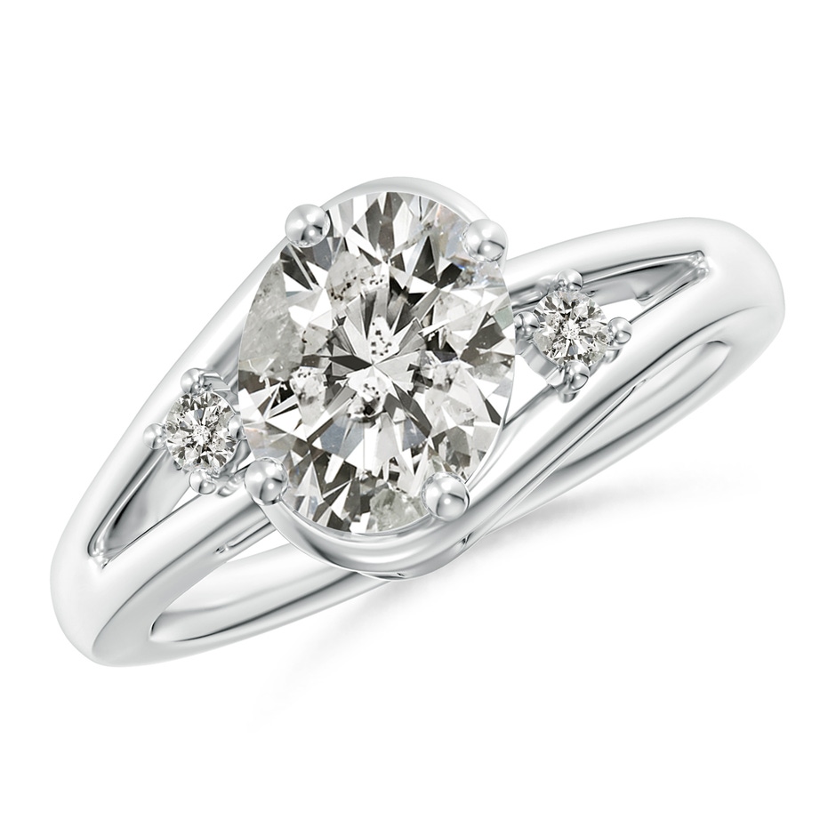 9x7mm KI3 Diamond Split Shank Ring with Accents in P950 Platinum 