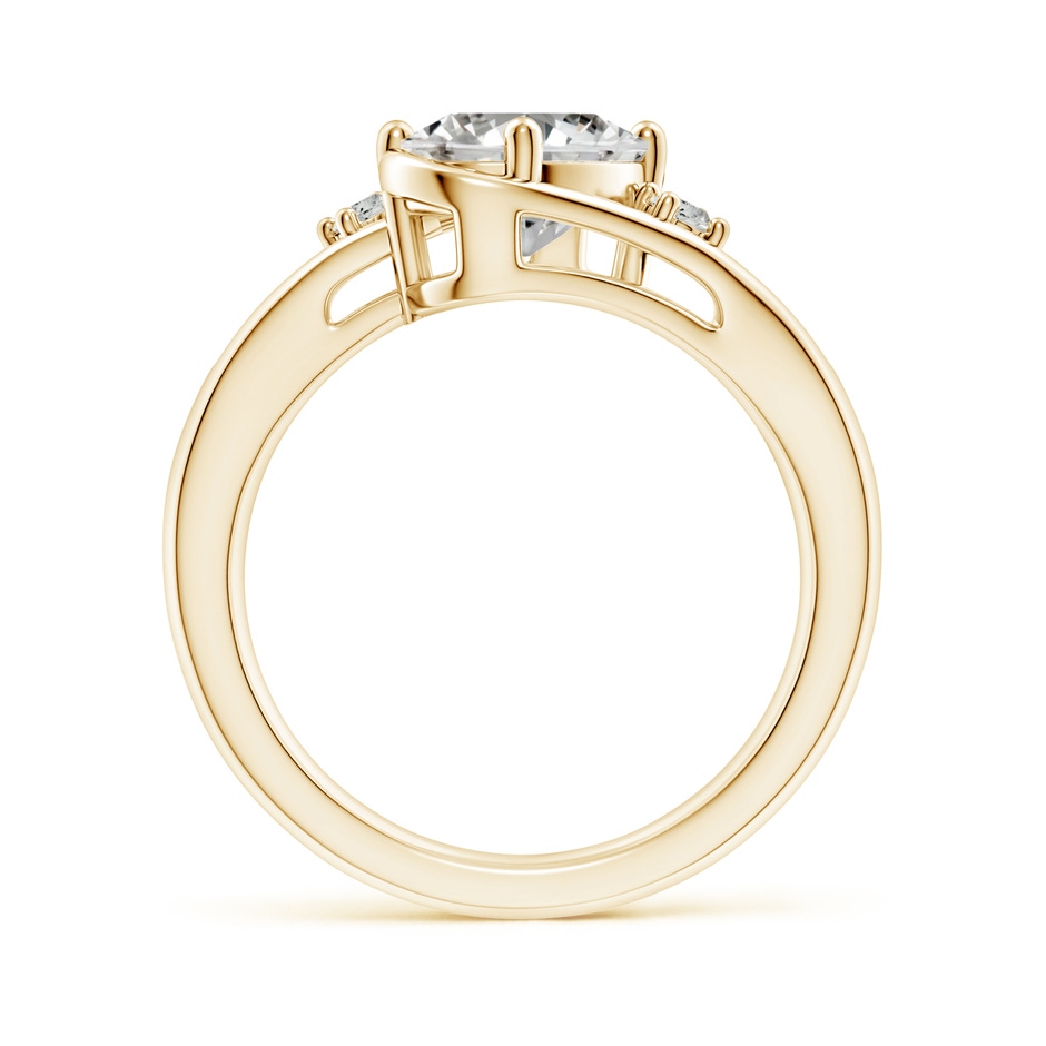 9x7mm KI3 Diamond Split Shank Ring with Accents in Yellow Gold side 199