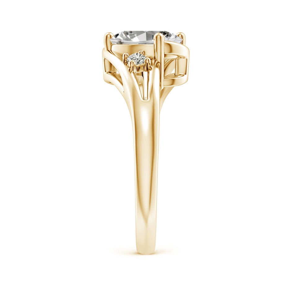 9x7mm KI3 Diamond Split Shank Ring with Accents in Yellow Gold side 299