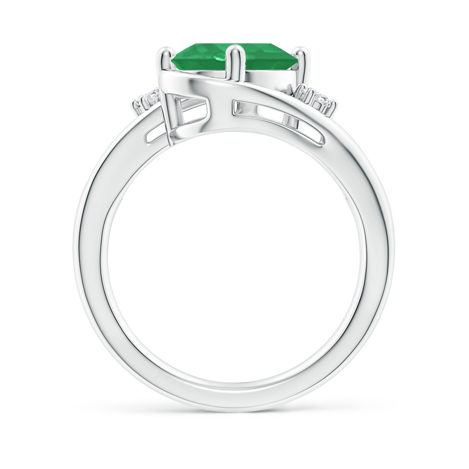 10x8mm A Emerald and Diamond Split Shank Ring in P950 Platinum side 199