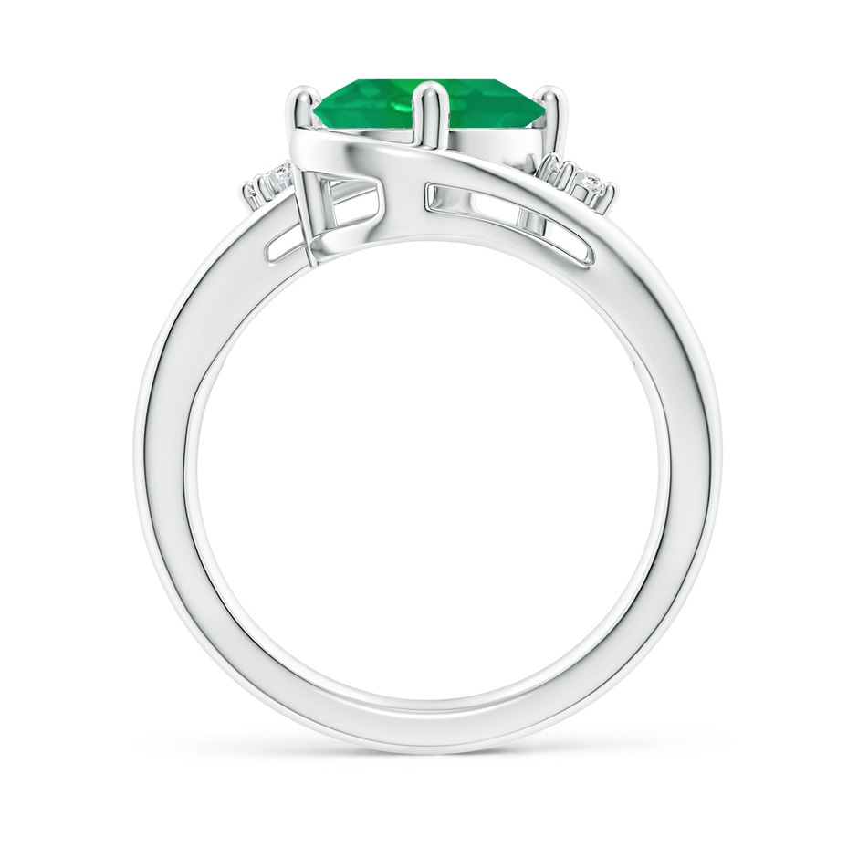 10x8mm AA Emerald and Diamond Split Shank Ring in P950 Platinum side 199