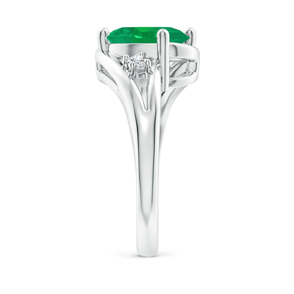 10x8mm AA Emerald and Diamond Split Shank Ring in P950 Platinum side 299