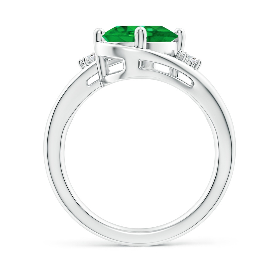 10x8mm AAA Emerald and Diamond Split Shank Ring in P950 Platinum side 199