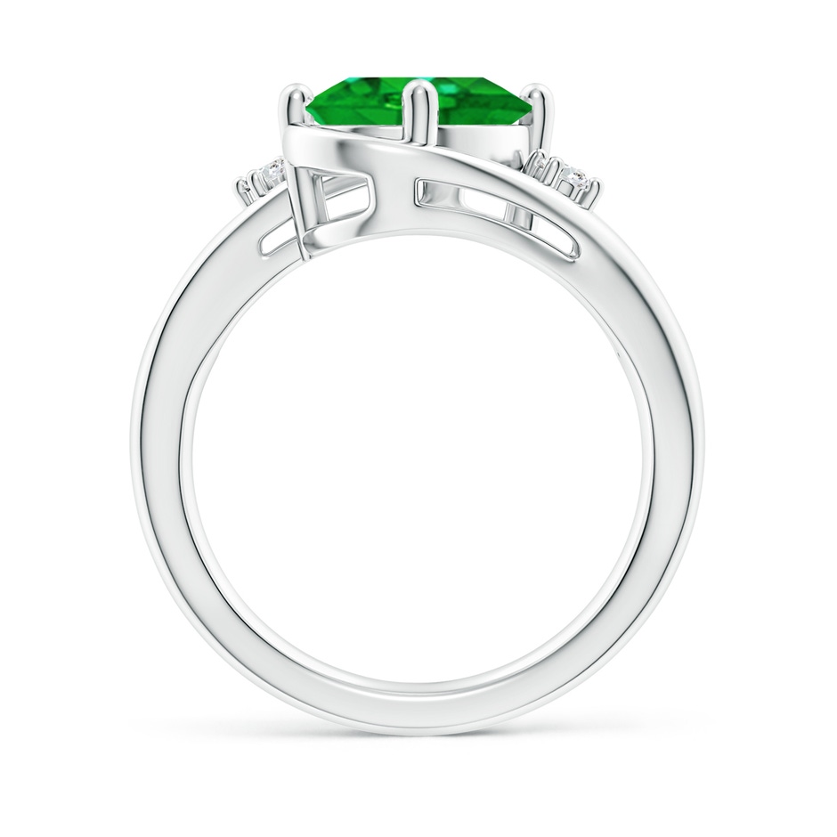 10x8mm AAAA Emerald and Diamond Split Shank Ring in P950 Platinum side 199