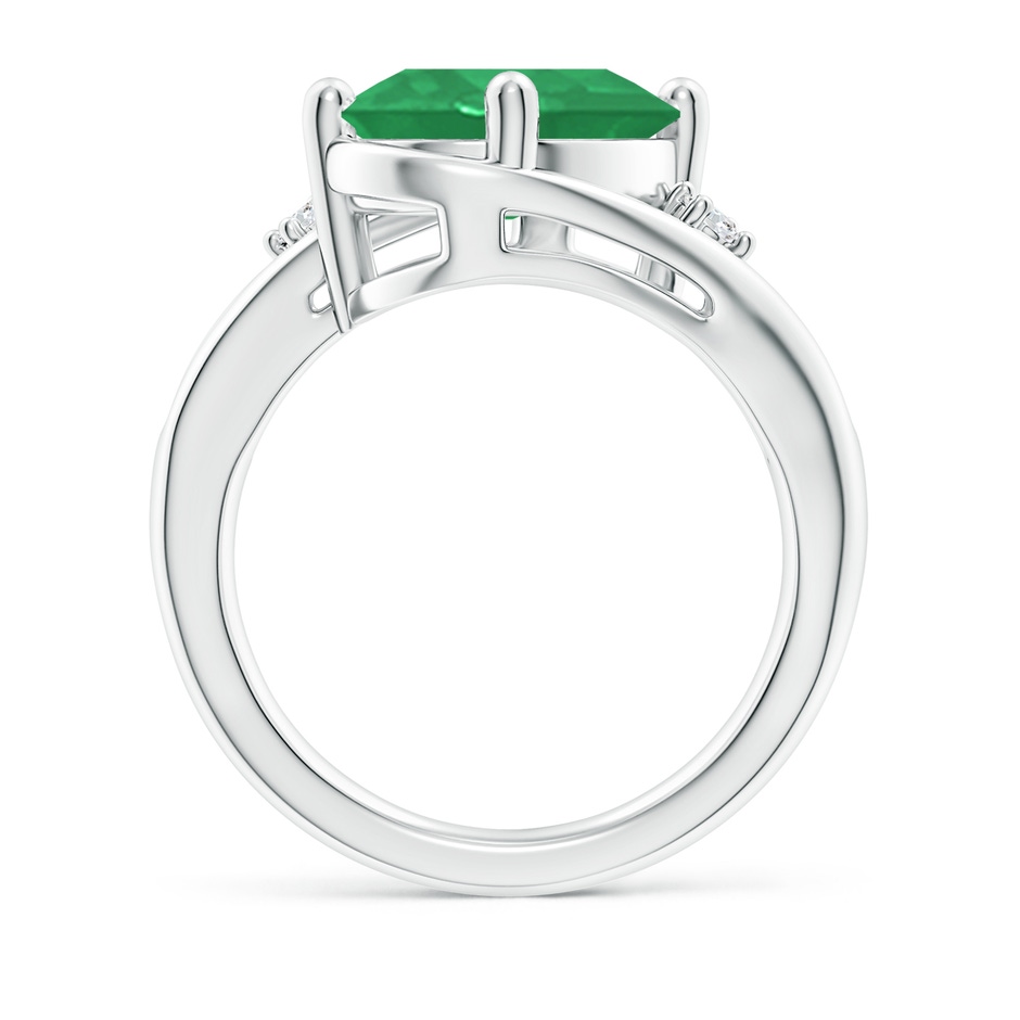 12x10mm A Emerald and Diamond Split Shank Ring in P950 Platinum side 199