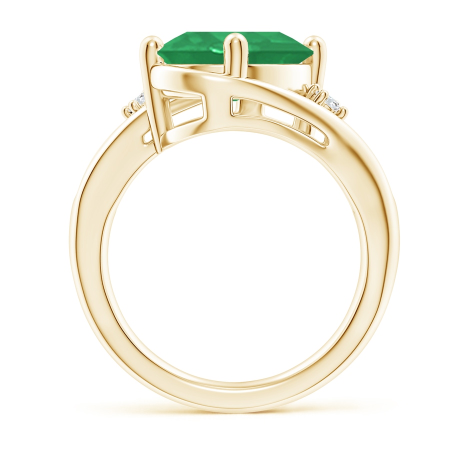 12x10mm A Emerald and Diamond Split Shank Ring in Yellow Gold side 199