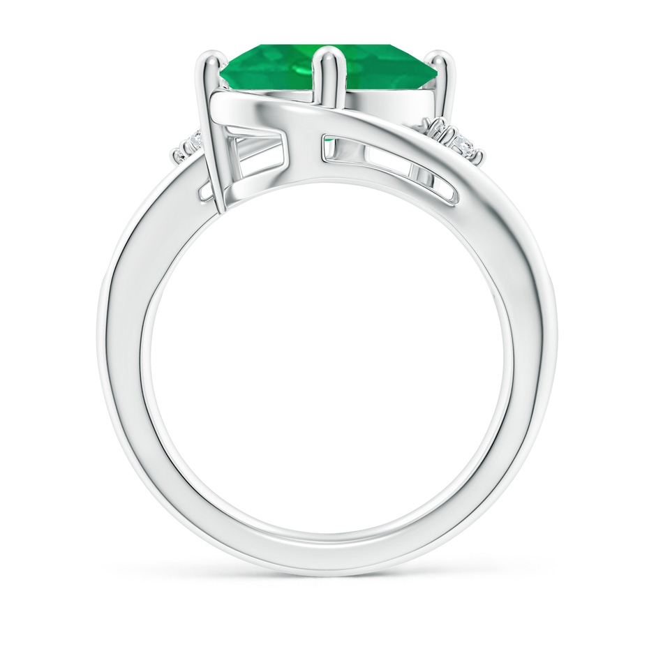12x10mm AA Emerald and Diamond Split Shank Ring in P950 Platinum side 199
