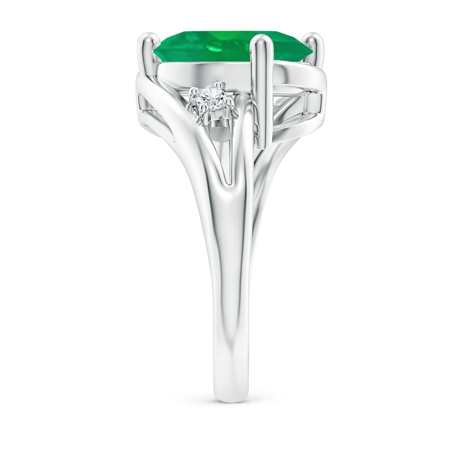 12x10mm AA Emerald and Diamond Split Shank Ring in P950 Platinum side 299