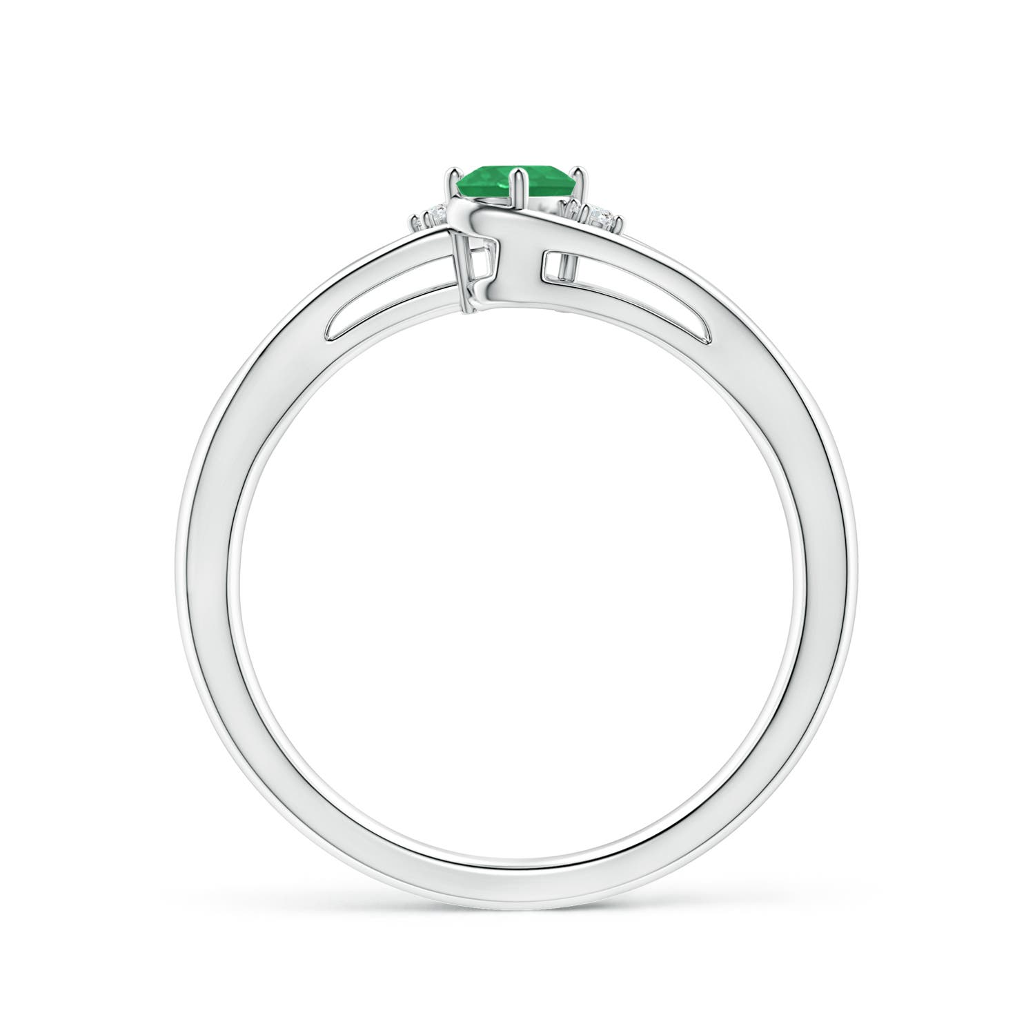 A - Emerald / 0.22 CT / 14 KT White Gold