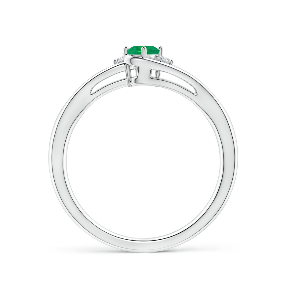 5x3mm AA Emerald and Diamond Split Shank Ring in White Gold side 199