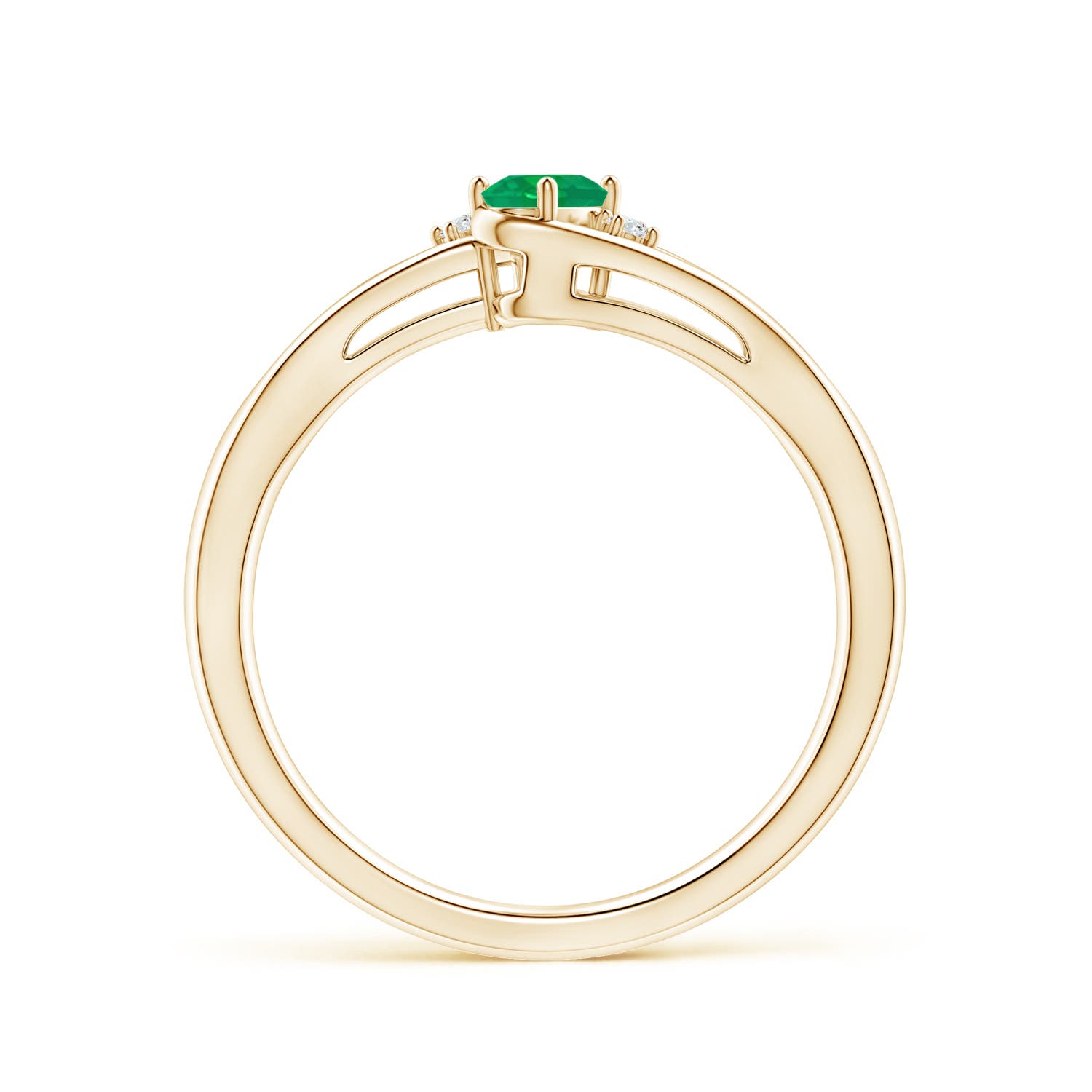 AA - Emerald / 0.22 CT / 14 KT Yellow Gold