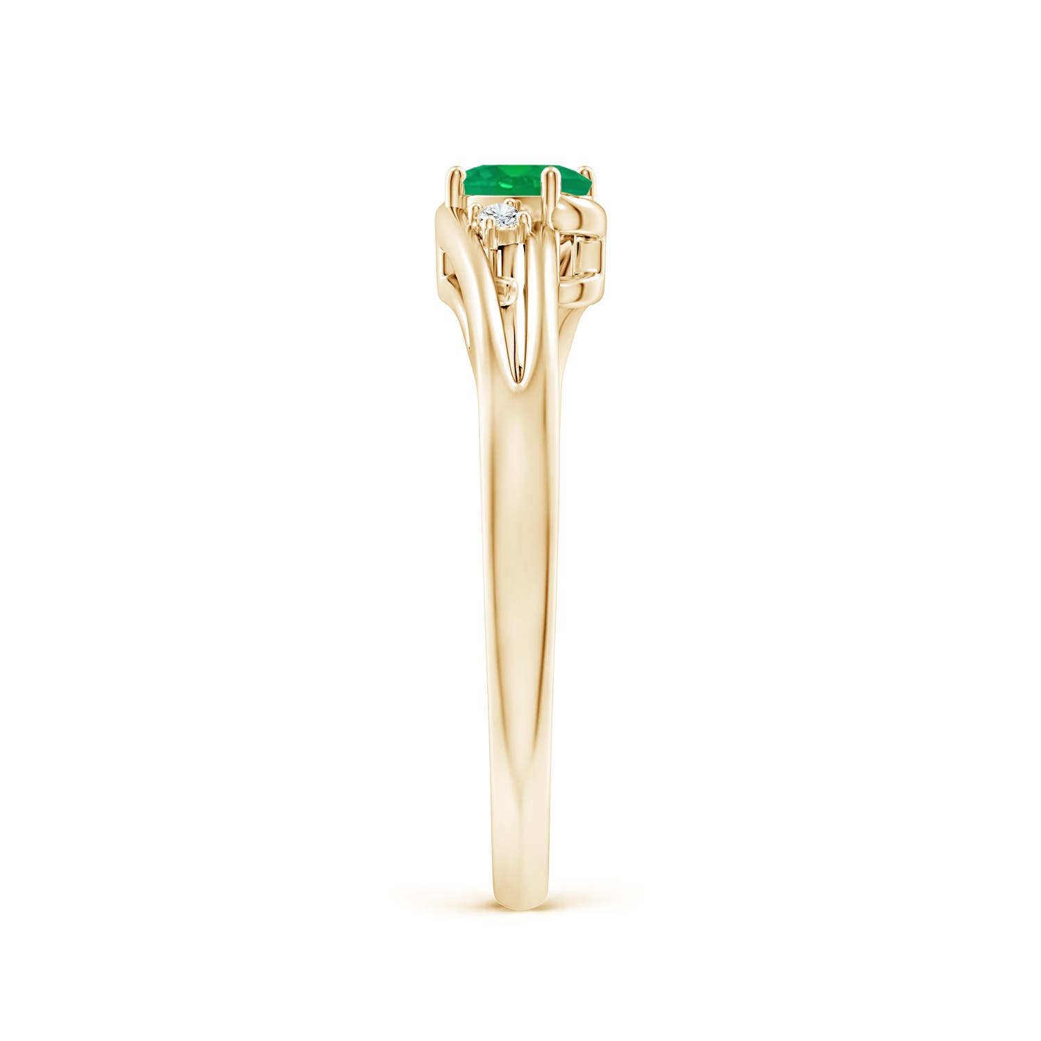 AA - Emerald / 0.22 CT / 14 KT Yellow Gold