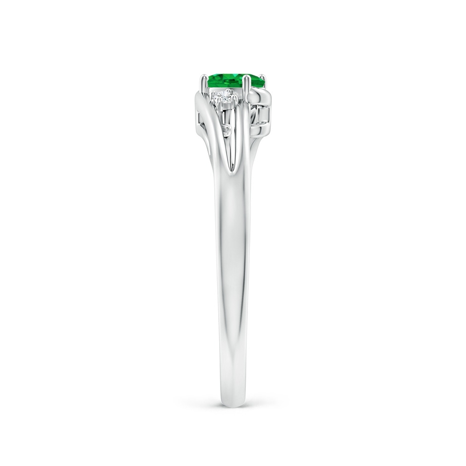 5x3mm AAA Emerald and Diamond Split Shank Ring in P950 Platinum side 299