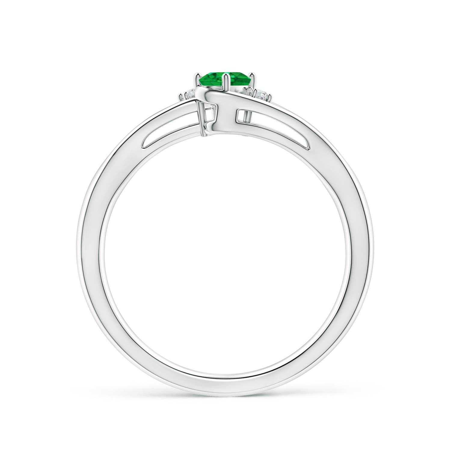 AAA - Emerald / 0.22 CT / 14 KT White Gold