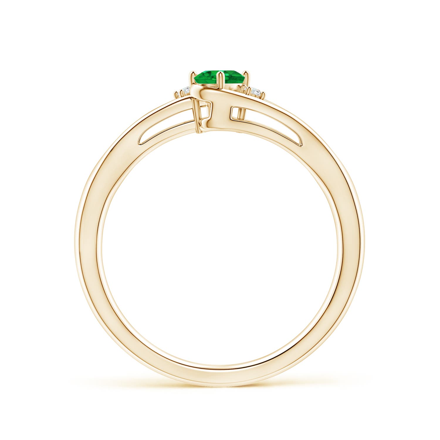 AAA - Emerald / 0.22 CT / 14 KT Yellow Gold