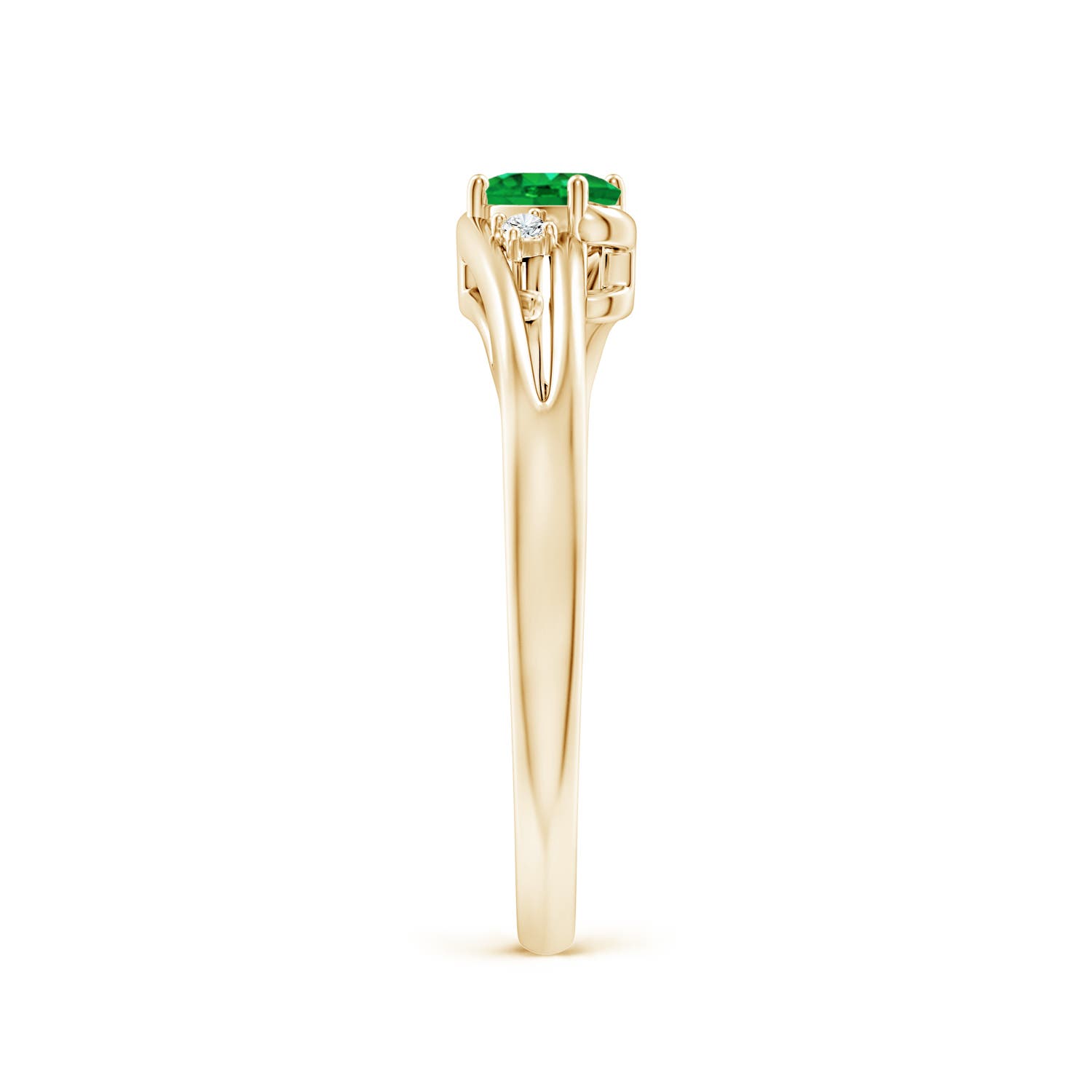 AAA - Emerald / 0.22 CT / 14 KT Yellow Gold