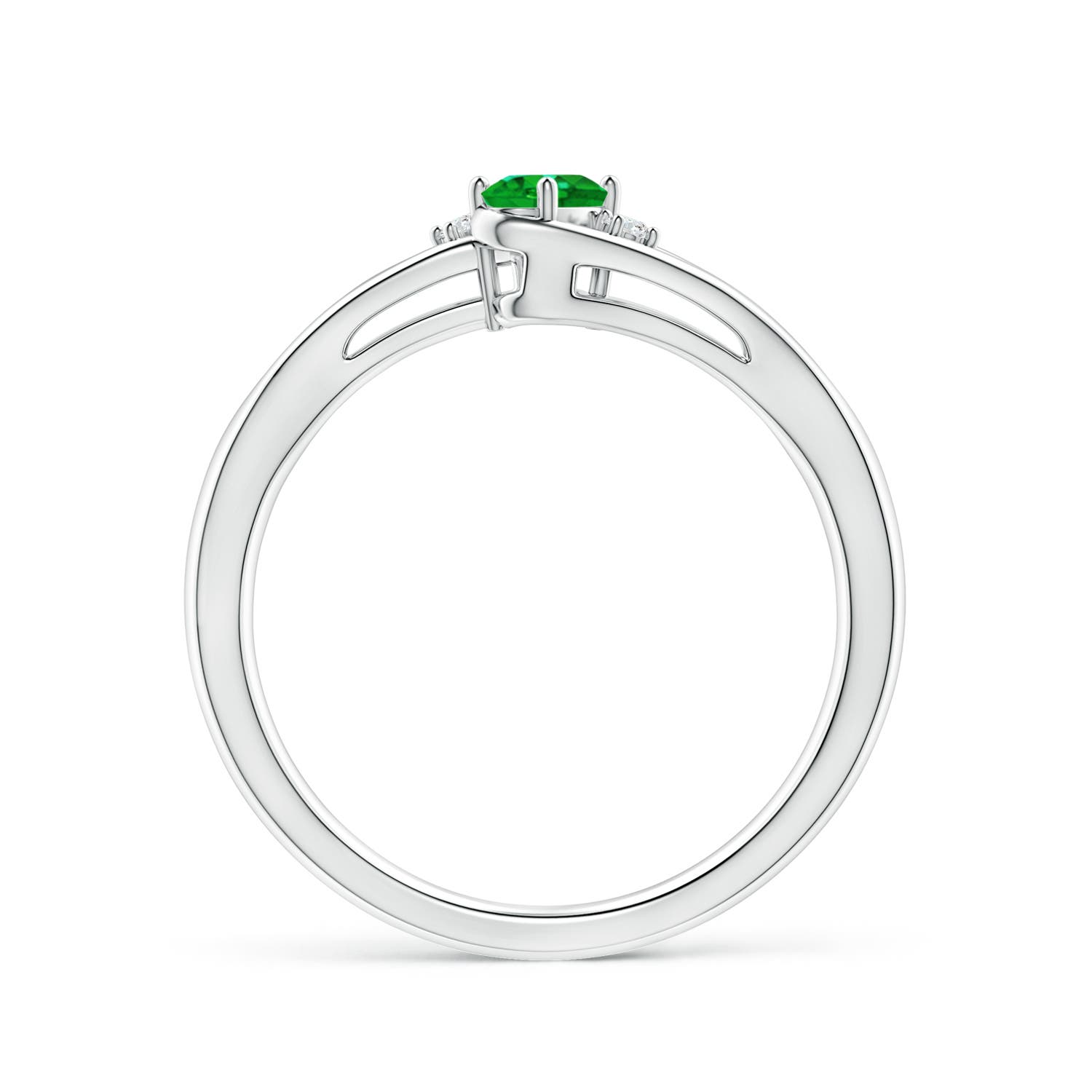 AAAA - Emerald / 0.22 CT / 14 KT White Gold