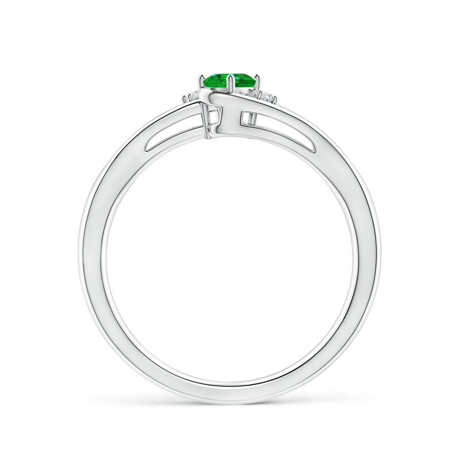5x3mm AAAA Emerald and Diamond Split Shank Ring in White Gold side 199